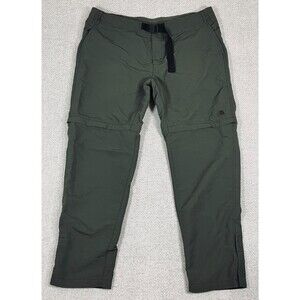 North Face Paramount Trail Pants Convertible Men's 40x30 Green Nylon Hiking